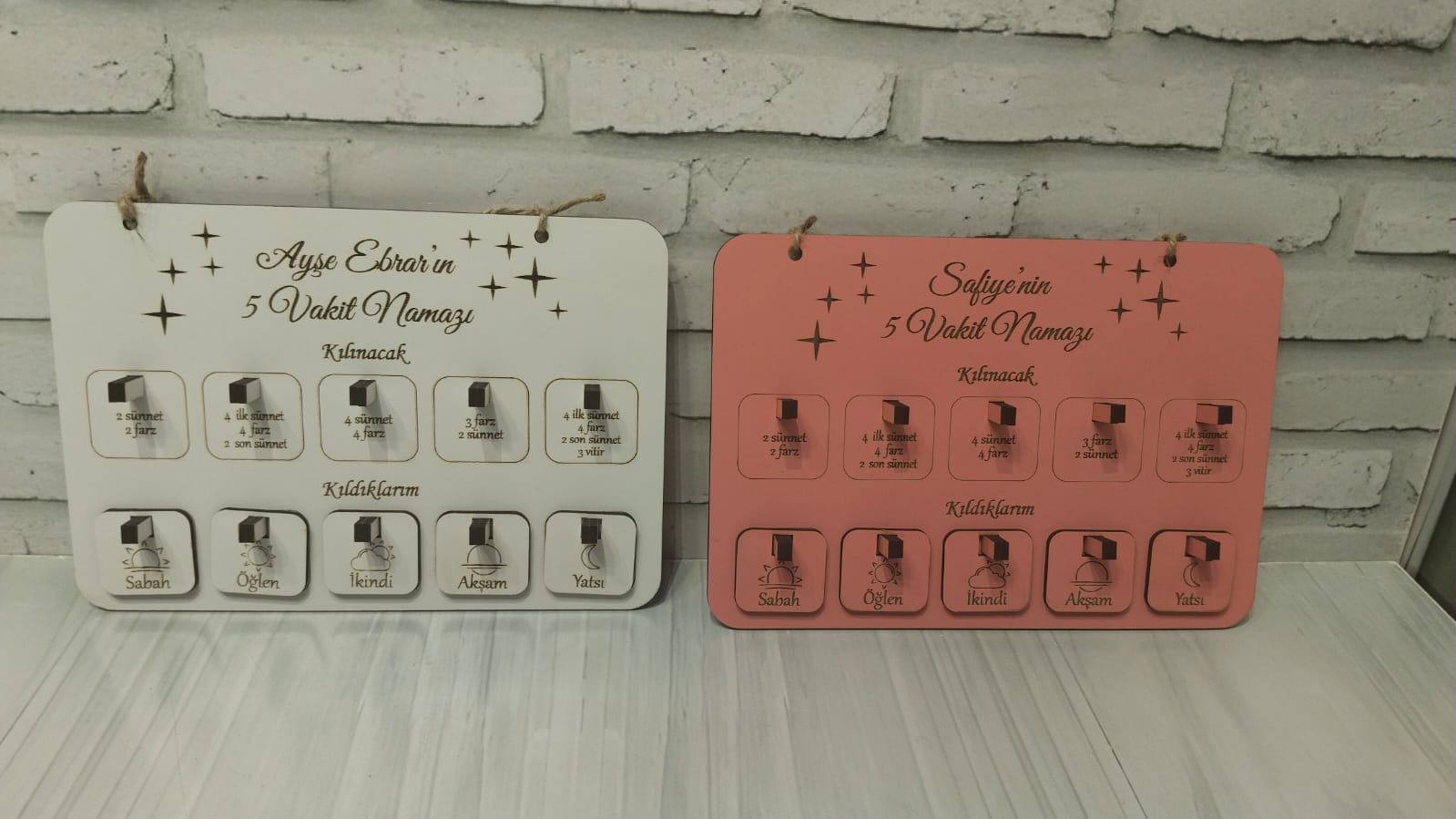 NAMAZ VAKİT ÇİZELGE AHŞAP