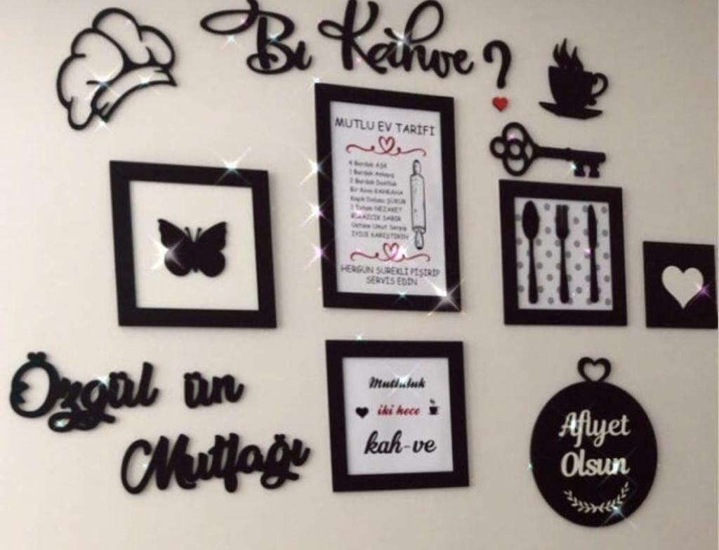 MUTFAK KURAL ÇERÇEVE VE Bİ KAHVE PANO SET