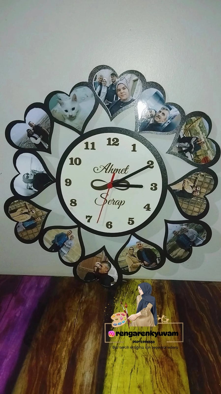 KALPLİ SAAT 40 CM  + RESİM